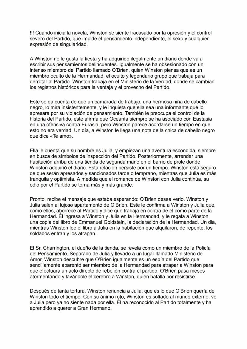 COSES CLAU DE 1984
Context històric: La història se situa en un futur imaginari en el qual un estat
totalitari, conegut com a "El Partit", e