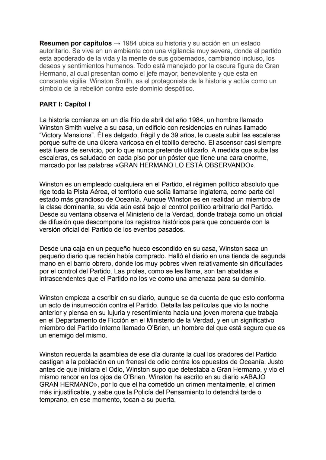 COSES CLAU DE 1984
Context històric: La història se situa en un futur imaginari en el qual un estat
totalitari, conegut com a "El Partit", e