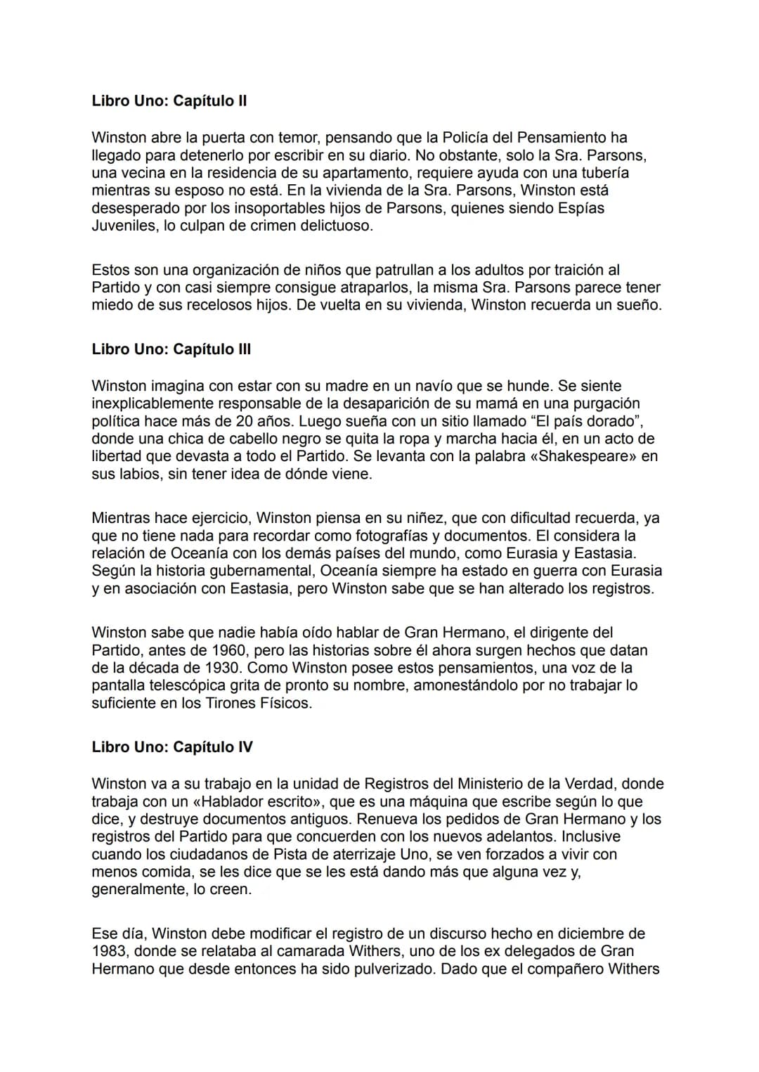 COSES CLAU DE 1984
Context històric: La història se situa en un futur imaginari en el qual un estat
totalitari, conegut com a "El Partit", e
