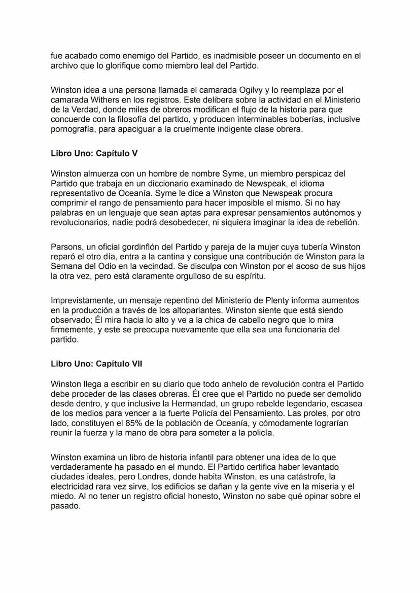 COSES CLAU DE 1984
Context històric: La història se situa en un futur imaginari en el qual un estat
totalitari, conegut com a "El Partit", e