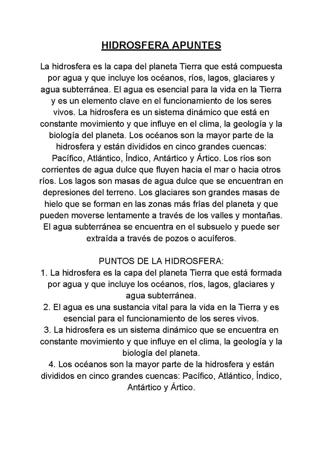 Explorando la Hidrosfera