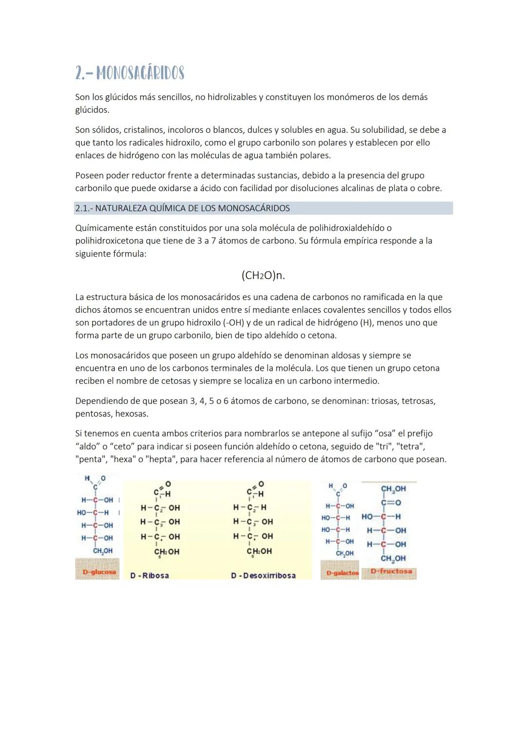 
<p>Los glúcidos son biomoléculas orgánicas compuestas por carbono, hidrógeno y oxígeno. Químicamente, son polihidroxialdehídos o polihidrox