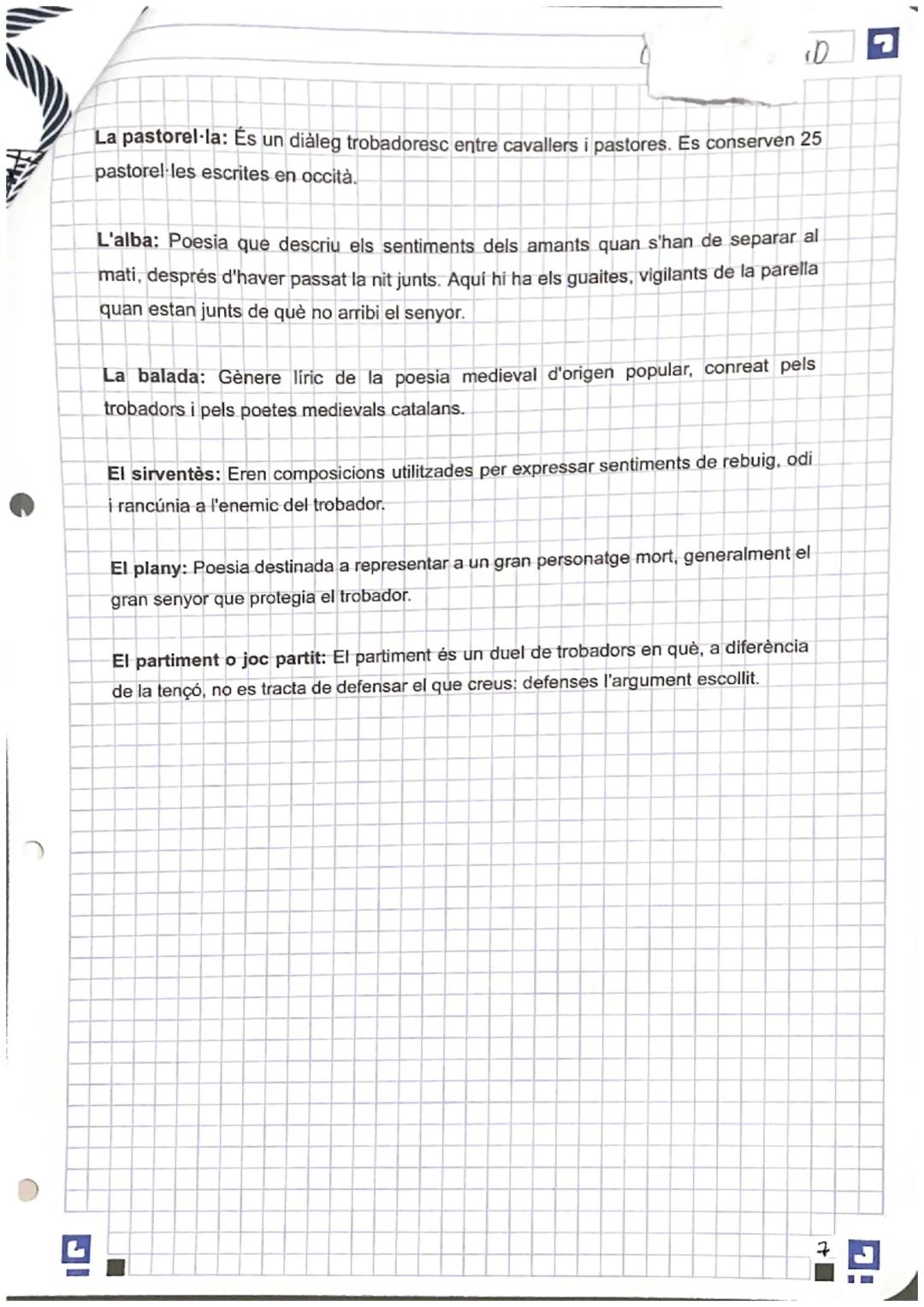 # Conturo

# LITERATURA - LA POESIA TROBADORESCA

1. Quina és la diferència entre poesia i poesia lírica?

La poesia és un gènere literari q