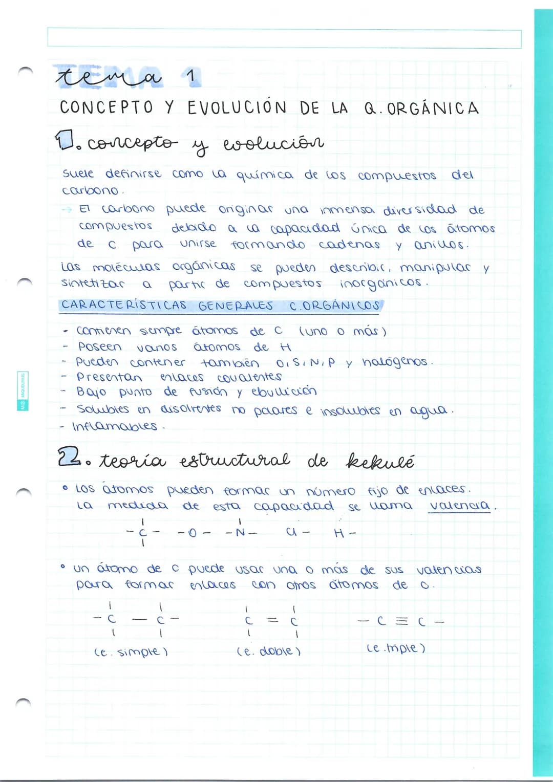 # хема 1

CONCEPTO Y EVOLUCIÓN DE LA Q. ORGÁNICA

1. concepto y evolución

Suele definirse como la química de los compuestos del
carbono.

E