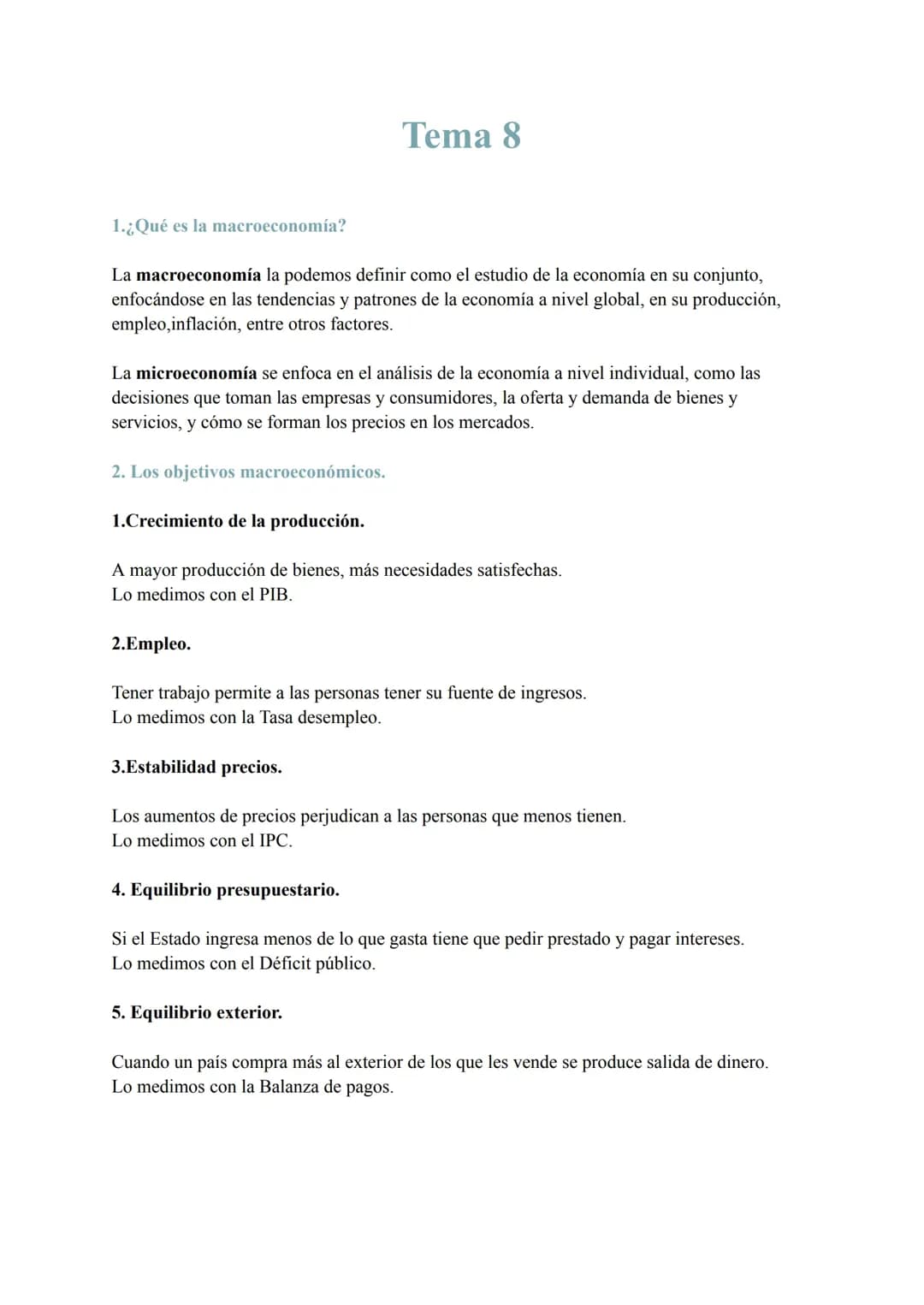 Indicadores y equilibrio macroeconómico 