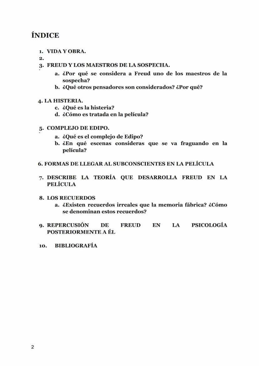 1
SIGMUND FREUD ÍNDICE
2
1. VIDA Y OBRA.
2.
3. FREUD Y LOS MAESTROS DE LA SOSPECHA.
a. ¿Por qué se considera a Freud uno de los maestros de 