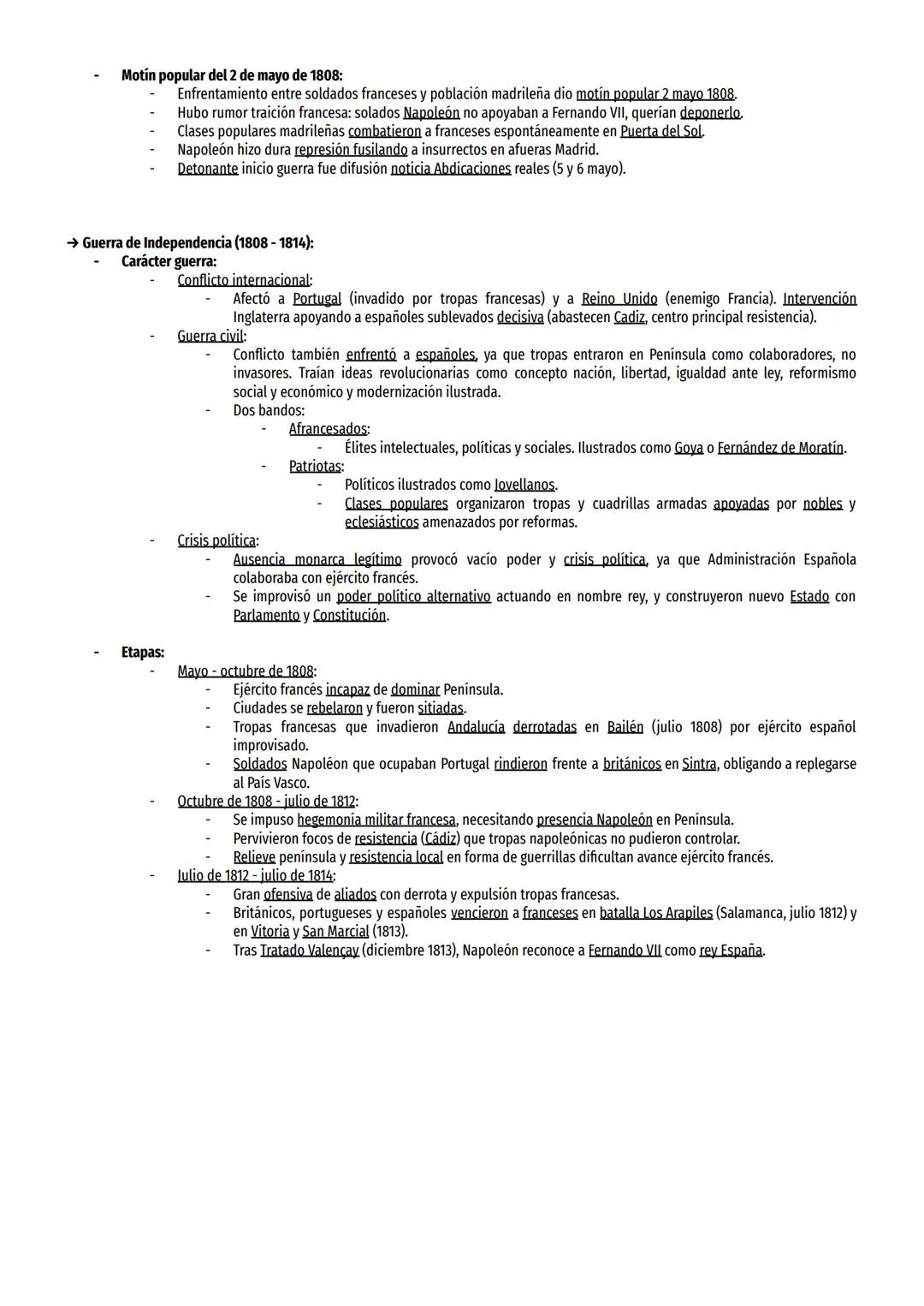 BLOQUE 5:
LA CRISIS DEL ANTIGUO RÉGIMEN (1788 - 1833): LIBERALISMO FRENTE A ABSOLUTISMO
5.1 - La Guerra de Independencia: antecedentes y cau
