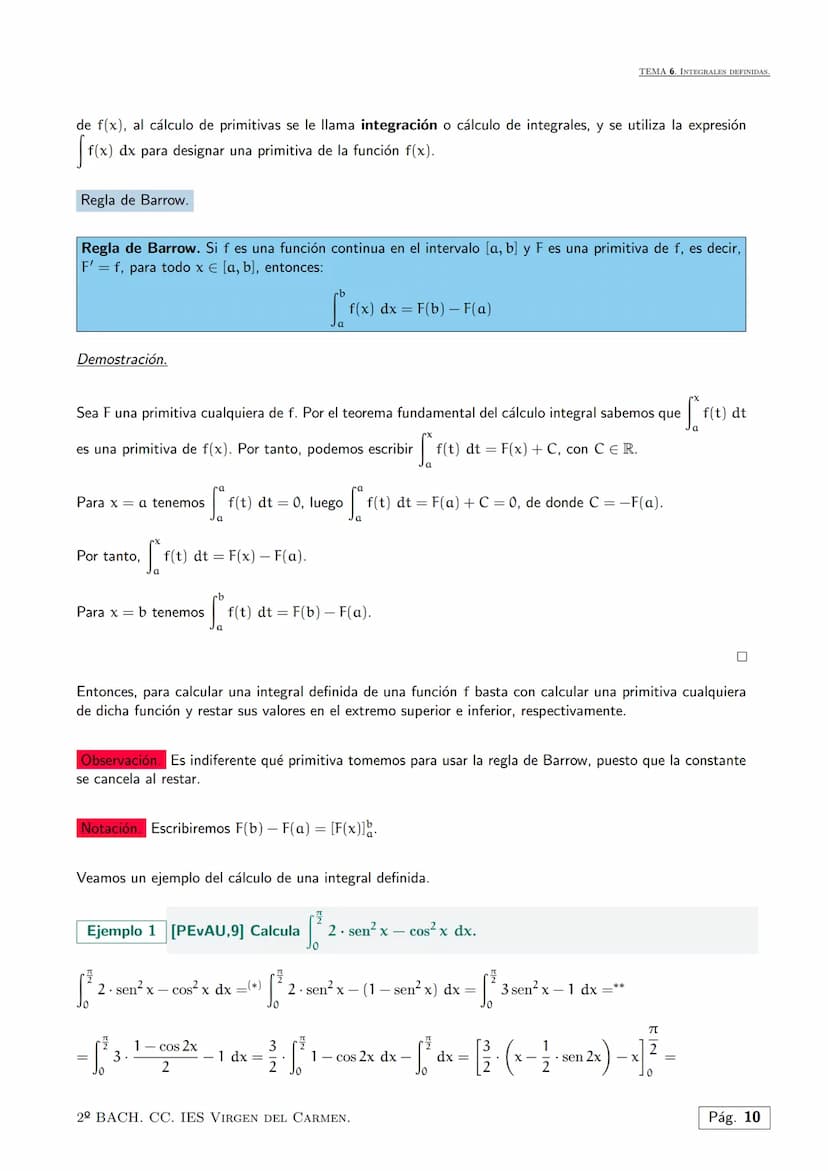 Tema 6.
El cálculo integral es una rama de las matemáticas muy común en la ingeniería, física y matemática en
general, que se usa principalm