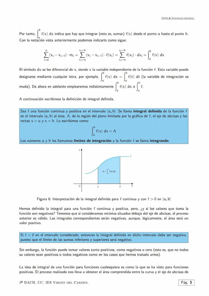 Tema 6.
El cálculo integral es una rama de las matemáticas muy común en la ingeniería, física y matemática en
general, que se usa principalm