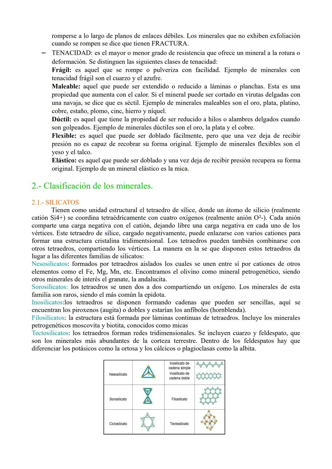 TEMA 2: MINERALES
1.- Definición, composición, estructura y propiedades de los minerales.
2.- Clasificación
3.- Formación, evolución y trans