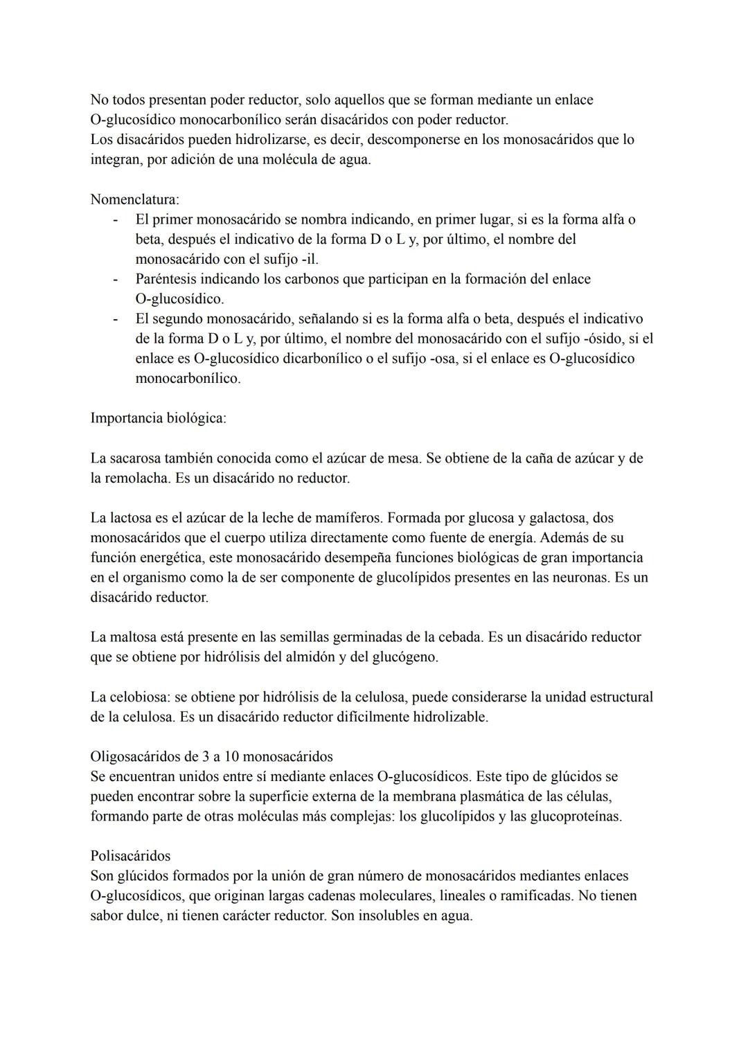 # GLÚCIDOS

Todos los glúcidos se componen básicamente de carbono, hidrógeno y oxígeno. Su fórmula
general es Cn(H2O)n.

Son polialcoholes c