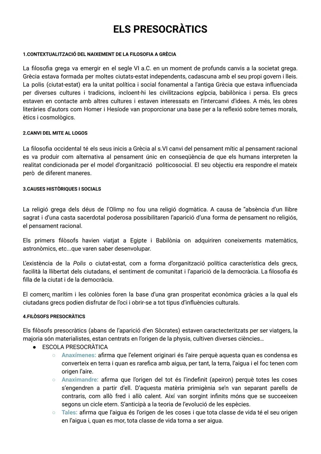 1.CONTEXTUALITZACIÓ DEL NAIXEMENT DE LA FILOSOFIA A GRÈCIA
La filosofia grega va emergir en el segle VI a.C. en un moment de profunds canvis