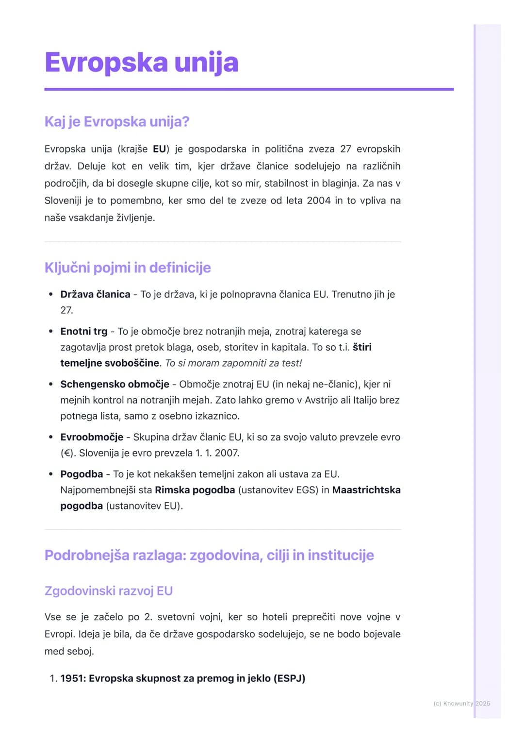 # Evropska unija

Kaj je Evropska unija?

Evropska unija (krajše EU) je gospodarska in politična zveza 27 evropskih
držav. Deluje kot en vel