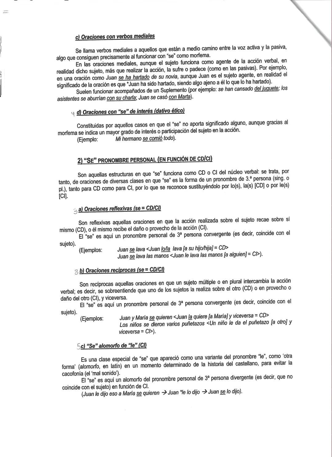 LOS TIPOS DE "SE" EN ESPAÑOL
Por diversas causas históricas, la morfología del español ha hecho que coincidan diversos tipos
de de construcc