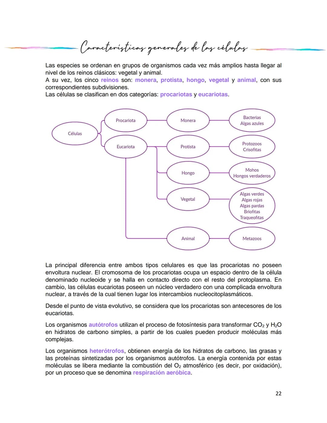 Caracteristicas generales
de
célula
La célula es la unidad estructural y funcional fundamental de los seres vivos, así como el
átomo es la u
