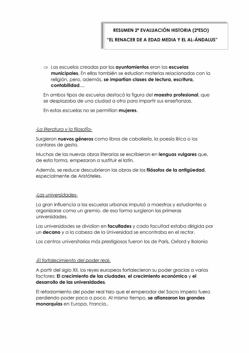 TEMA 3
EL DESARROLLO DE LAS CIUDADES DE LA
EDAD MEDIA RESUMEN 2º EVALUACIÓN HISTORIA (2ºESO)
"EL RENACER DE A EDAD MEDIA Y EL AL-ÁNDALUS"
-L