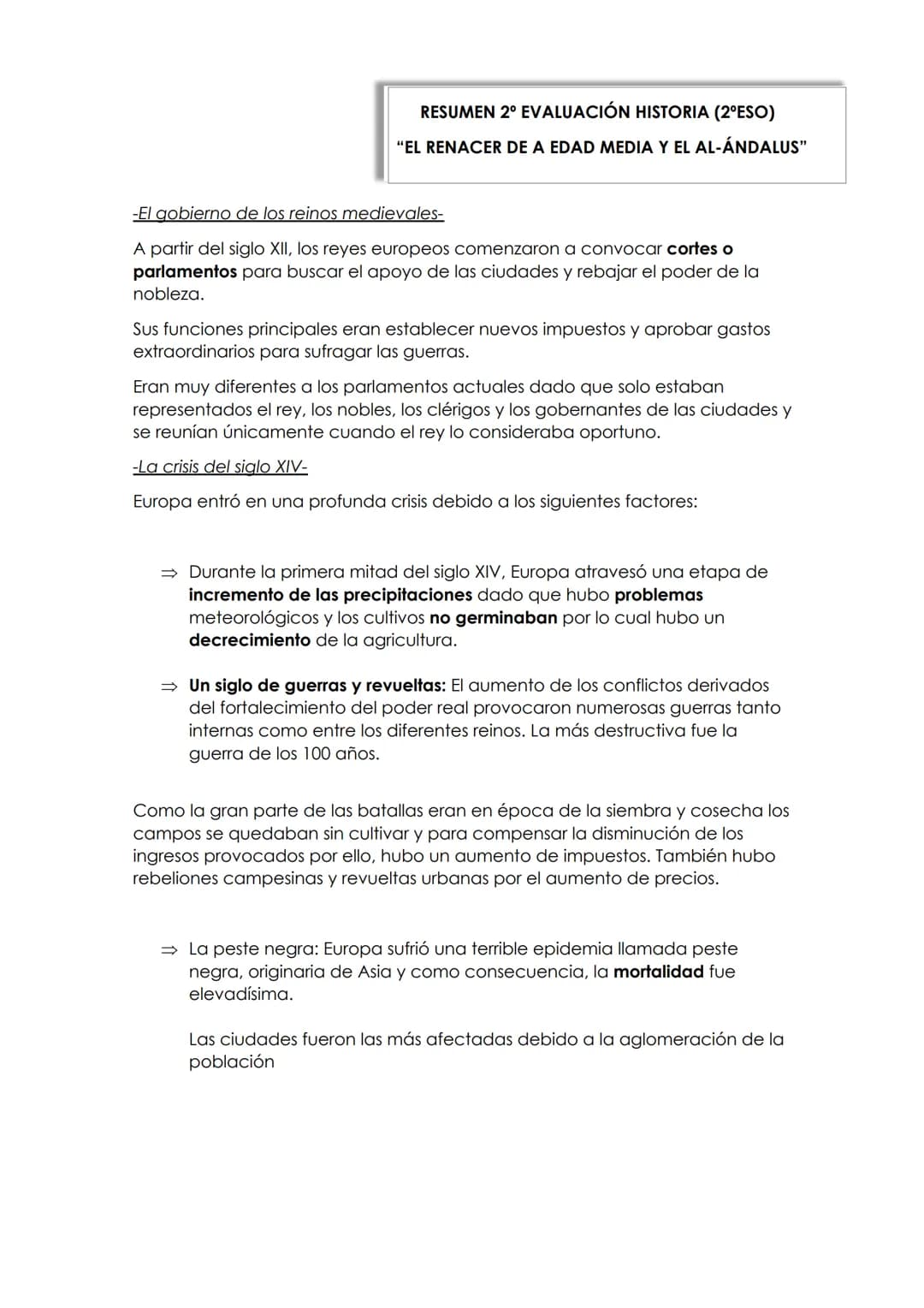 TEMA 3
EL DESARROLLO DE LAS CIUDADES DE LA
EDAD MEDIA RESUMEN 2º EVALUACIÓN HISTORIA (2ºESO)
"EL RENACER DE A EDAD MEDIA Y EL AL-ÁNDALUS"
-L