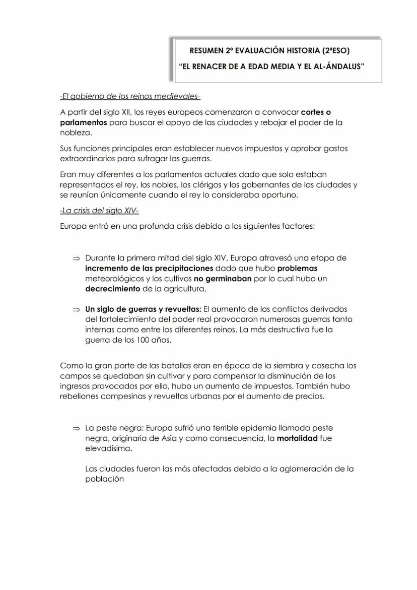 TEMA 3
EL DESARROLLO DE LAS CIUDADES DE LA
EDAD MEDIA RESUMEN 2º EVALUACIÓN HISTORIA (2ºESO)
"EL RENACER DE A EDAD MEDIA Y EL AL-ÁNDALUS"
-L