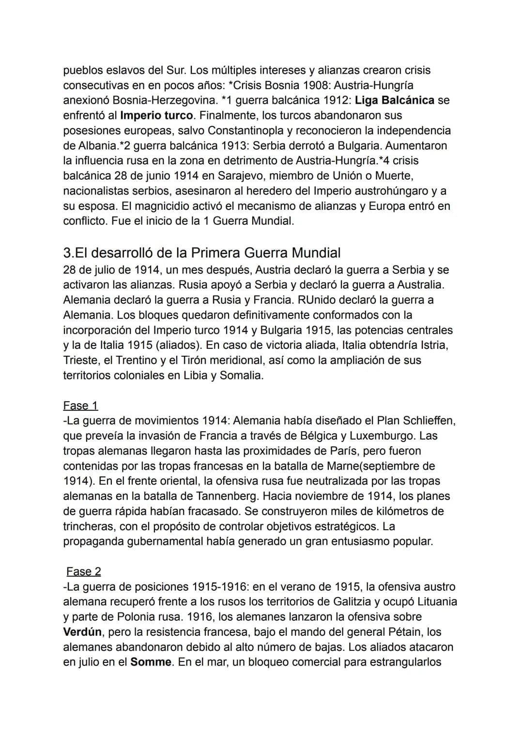 1.Las causas de la Primera Guerra Mundial
Hacia 1900, Europa estaba en una época de progreso y optimismo, gracias a
los avances técnicos y e
