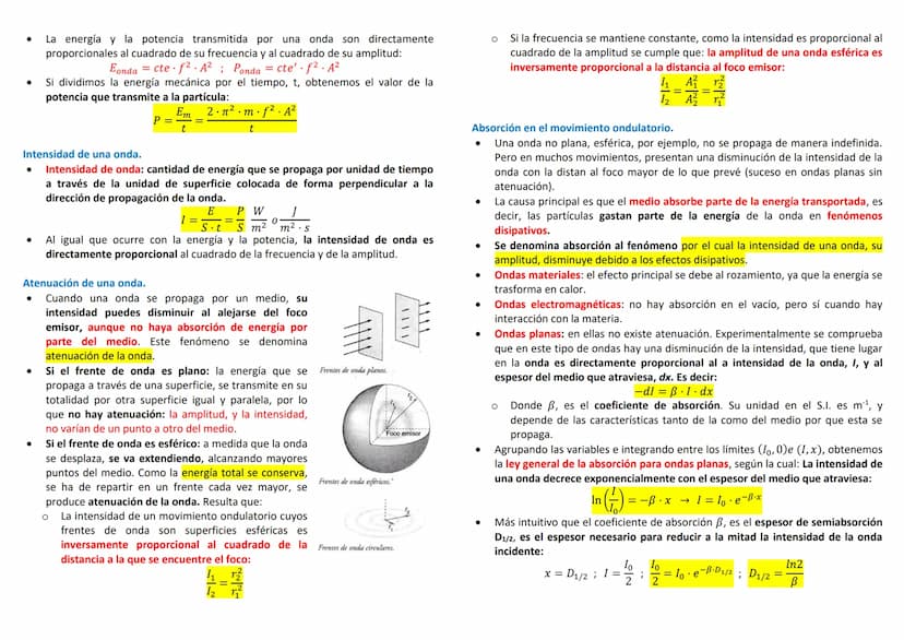 Movimiento ondulatorio.
● Movimiento ondulatorio: forma de trasmisión de energía sin transporte neto de
materia, basada en la perturbación e
