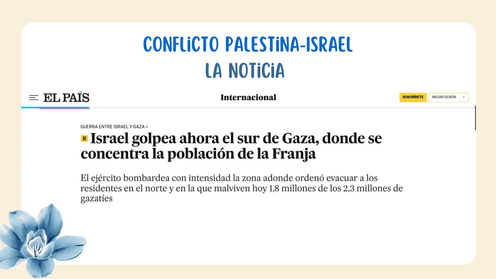 # INTRODUCCIÓN AL JUDAÍSMO

María Jesús Moreno Bedoya

4ºA = EL PAÍS

# CONFLICTO PALESTINA-ISRAEL
## LA NOTICIA

Internacional

GUERRA ENTR