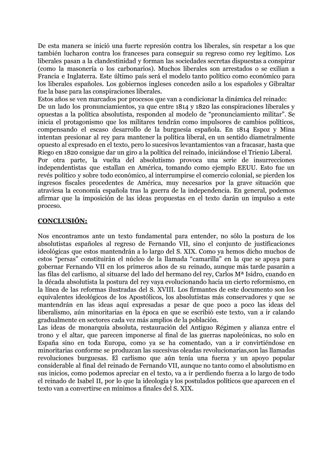 El Manifiesto de los Persas:
INTRODUCCIÓN:
Nos encontramos ante un texto histórico circunstancial, es decir, un texto contemporáneo
a los he