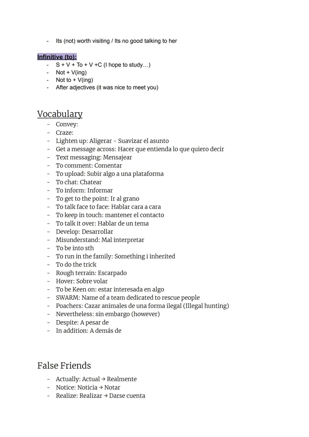 Grammar
Past Simple
Structure:
Uses:
A Completed action in the past
A series of actions completed in the past
Examples: We had chinese for d
