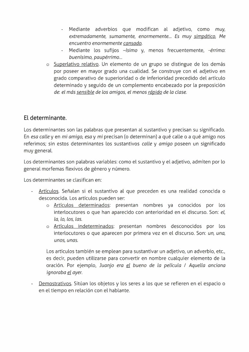 LAS CATEGORÍAS GRAMATICALES
El sustantivo
Los sustantivos (también llamados nombres) son palabras con las que designamos y
clasificamos los 