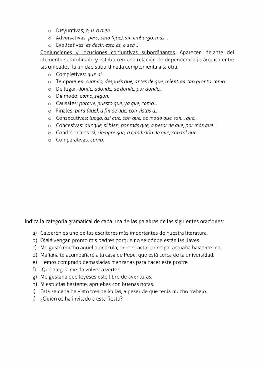 LAS CATEGORÍAS GRAMATICALES
El sustantivo
Los sustantivos (también llamados nombres) son palabras con las que designamos y
clasificamos los 