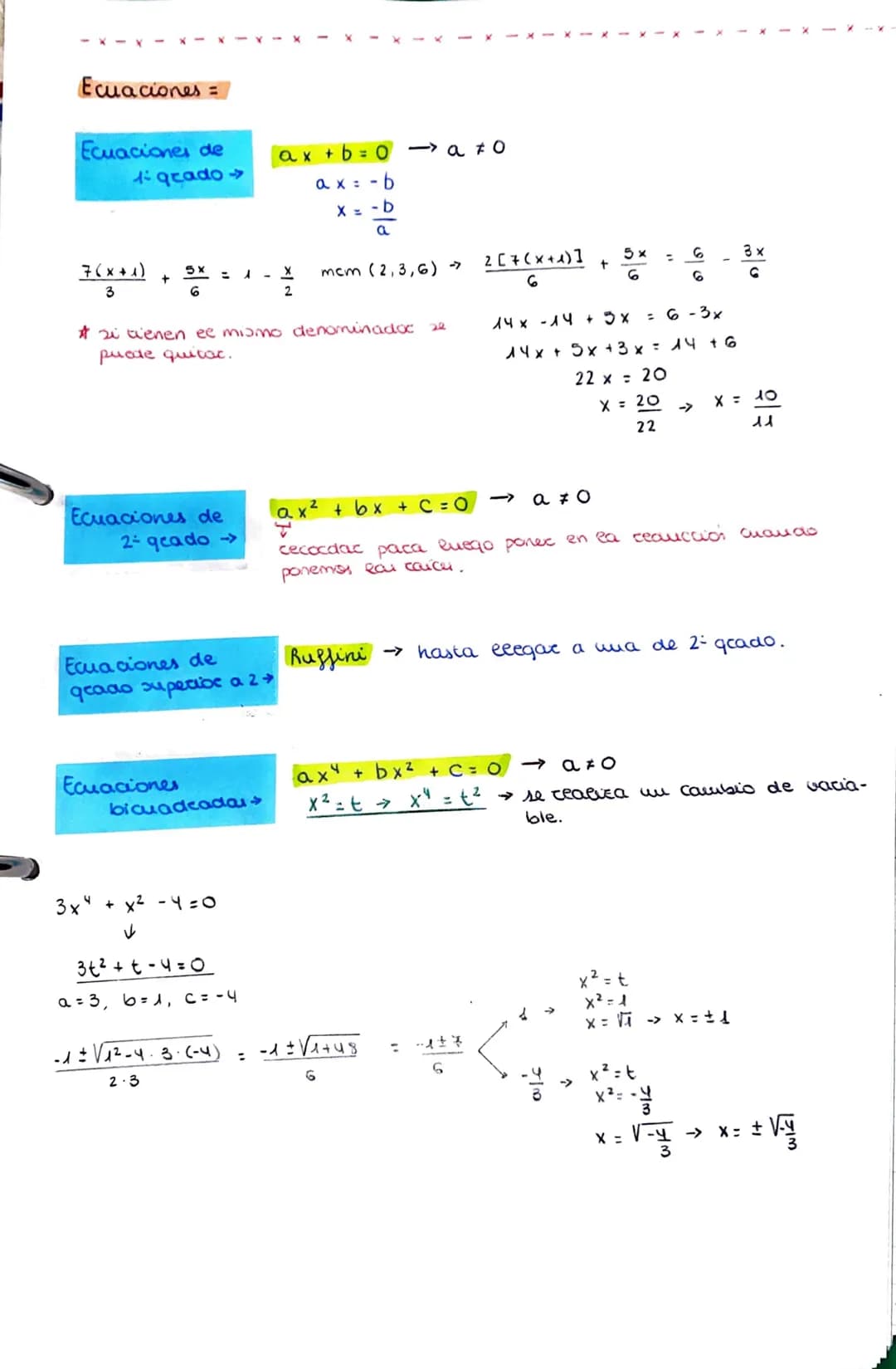 
<p>Ecuaciones de primer grado son aquellas en las que la incógnita aparece con exponente 1. Para resolver ecuaciones de primer grado, se ap