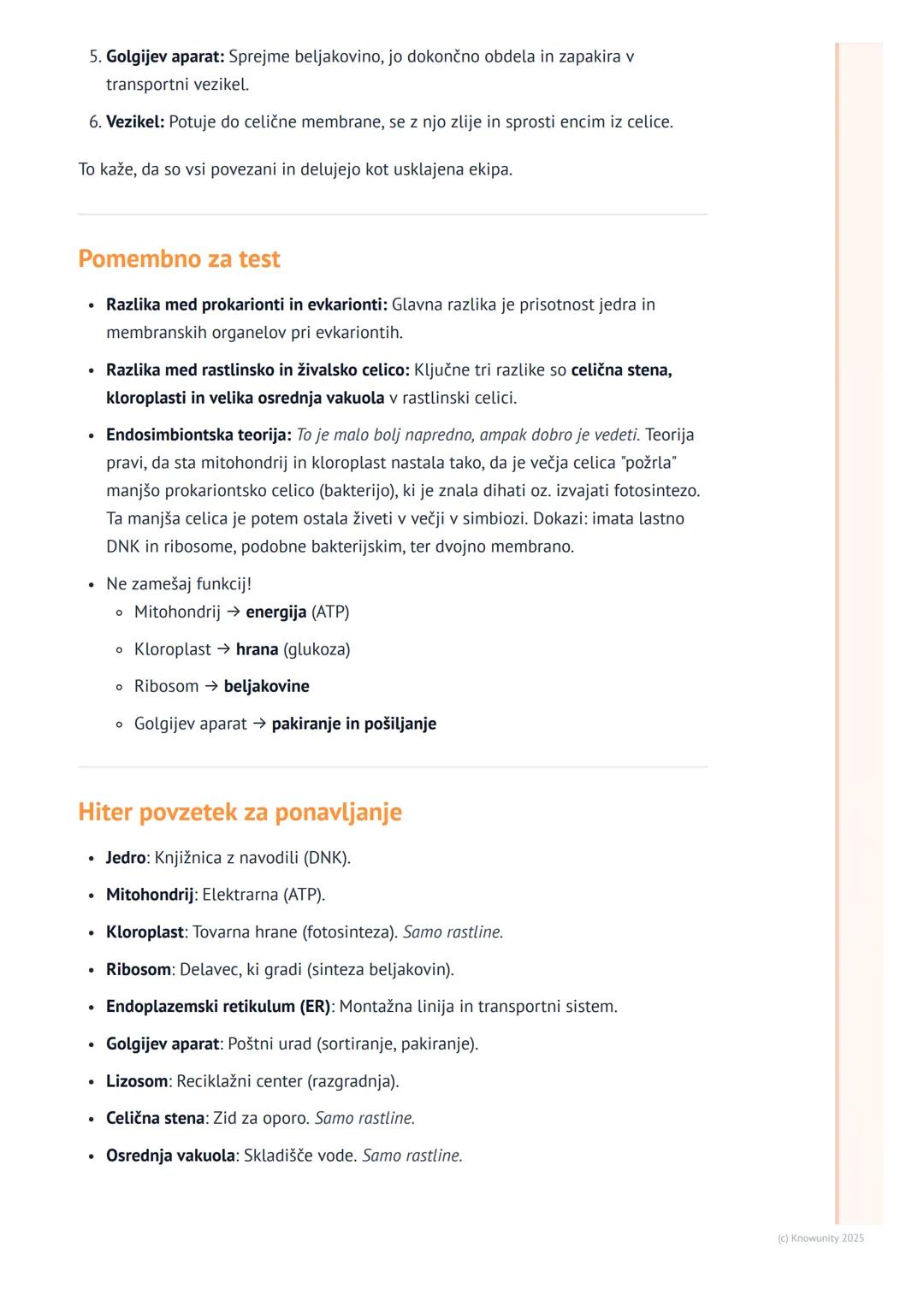 # Celični organeli in njihove funkcije

Uvod v celične organele

Celični organeli so kot majhni "organi" znotraj celice. Vsak ima svojo spec