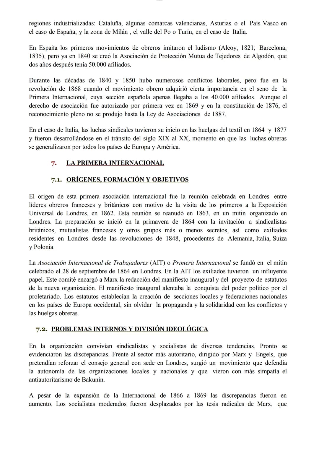 Historia del Mundo Contemporáneo. Tema 5: Cambios sociales y Movimiento obrero
INTRODUCCIÓN
En la segunda mitad del siglo XIX, la burguesía 