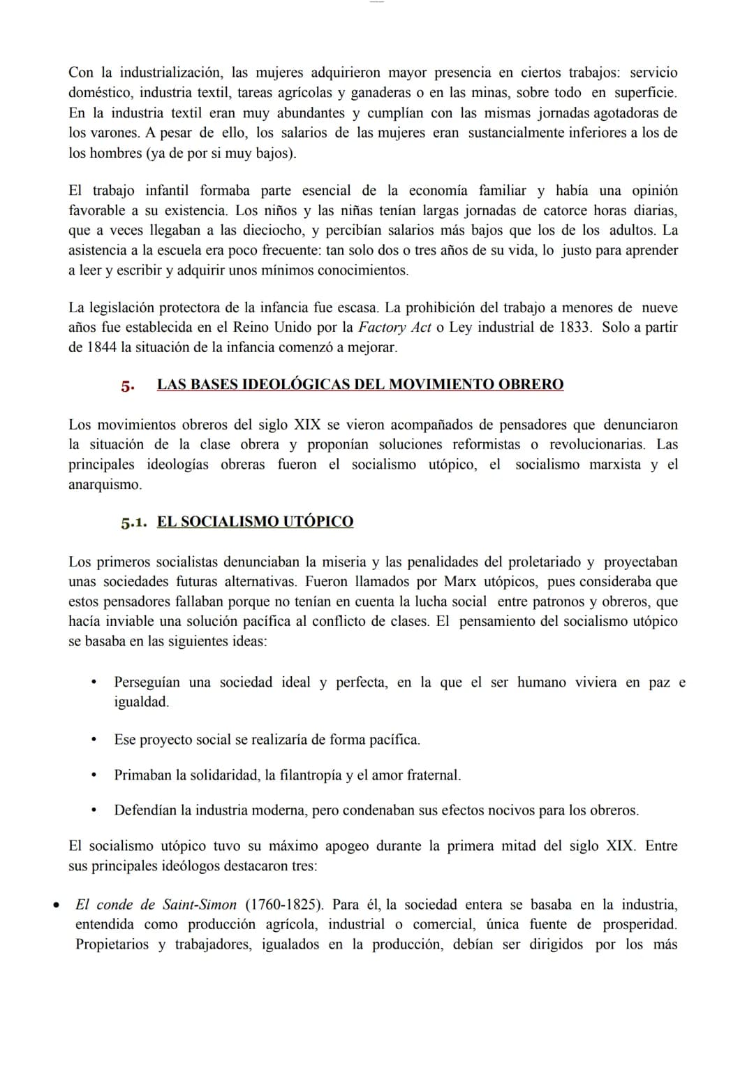 Historia del Mundo Contemporáneo. Tema 5: Cambios sociales y Movimiento obrero
INTRODUCCIÓN
En la segunda mitad del siglo XIX, la burguesía 