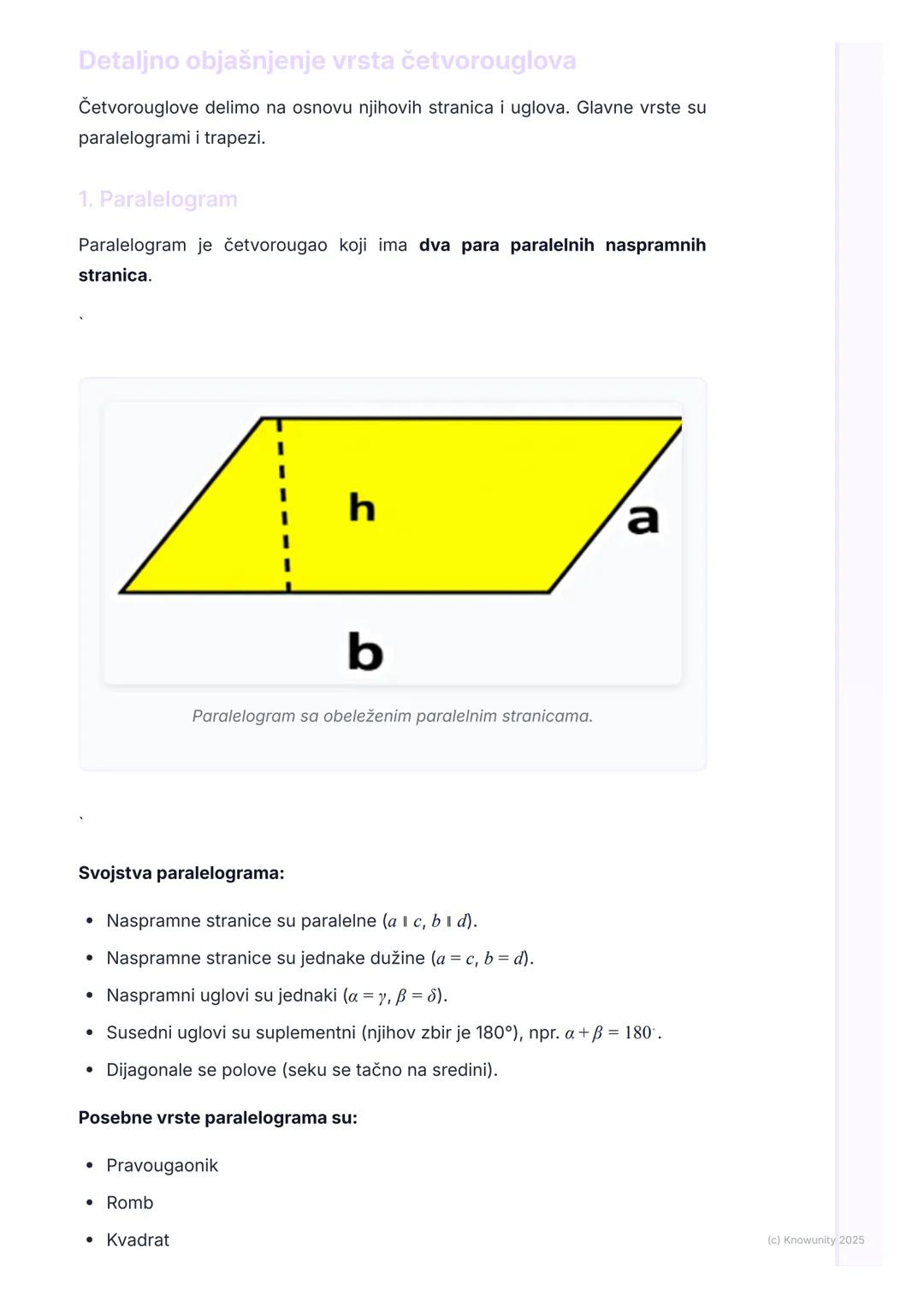 # Četvorougao

Uvod u četvorouglove

Četvorougao je geometrijska figura u ravni koja ima četiri stranice i četiri
temena (ugla). To je zatvo
