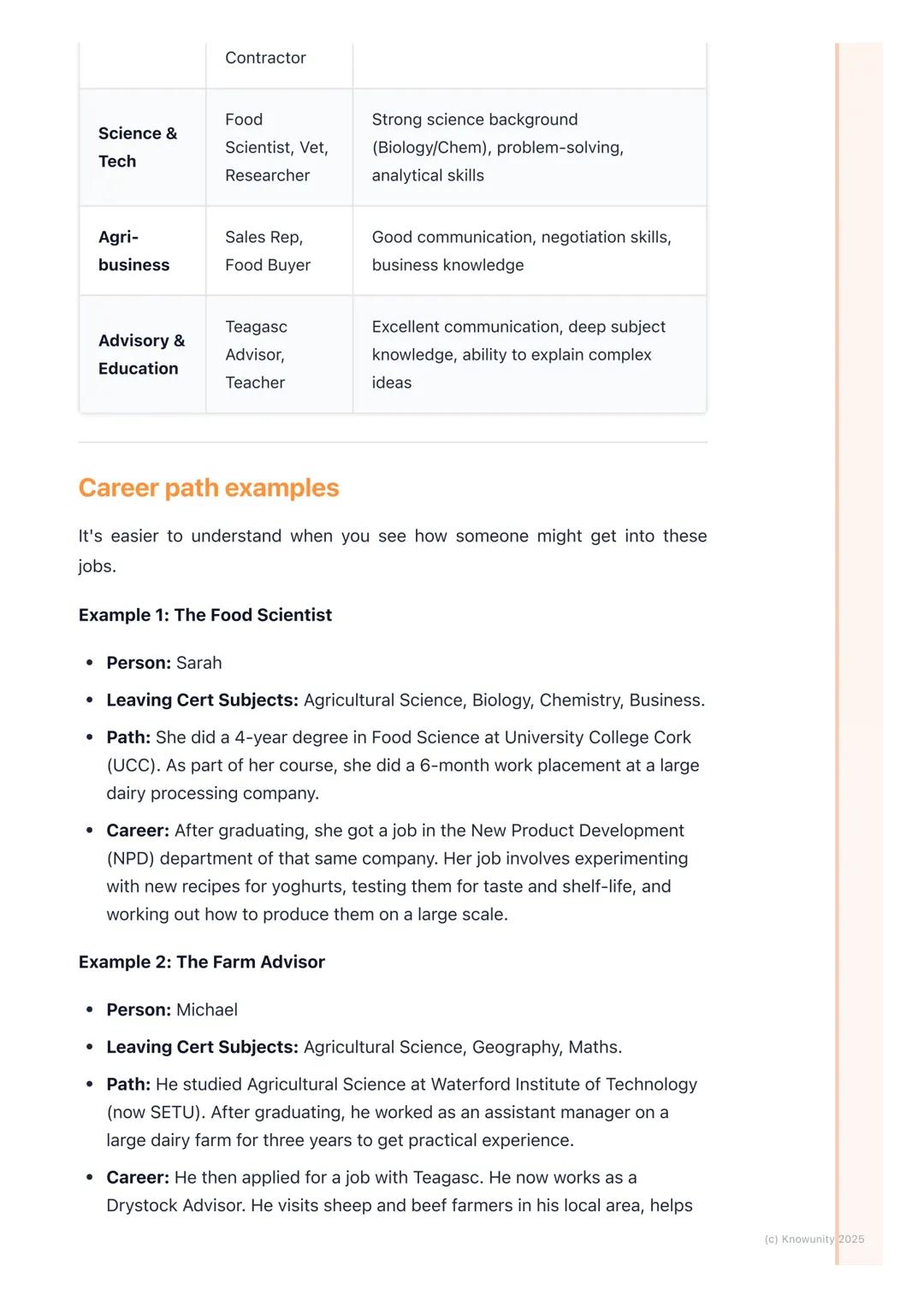 # Career Opportunities in
Agriculture

An overview of career opportunities

Agriculture is a huge part of the Irish economy, so it's not jus