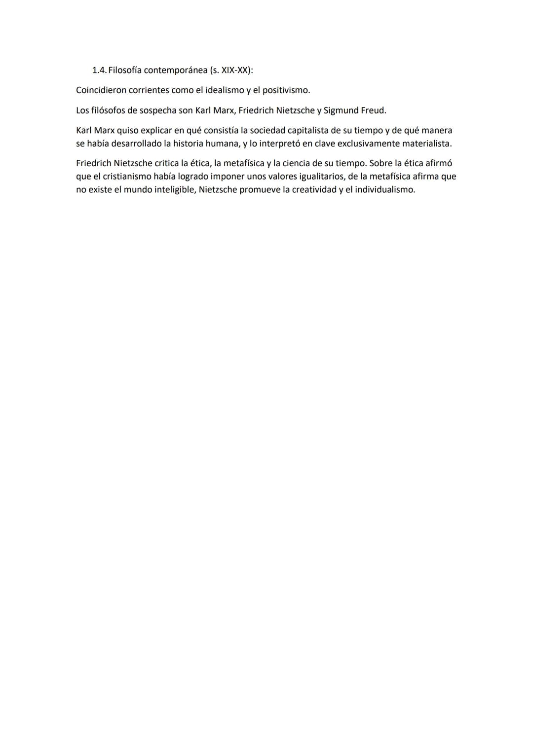 
<p>La historia de la filosofía se divide en cinco etapas: filosofía antigua, filosofía medieval, filosofía moderna, filosofía contemporánea