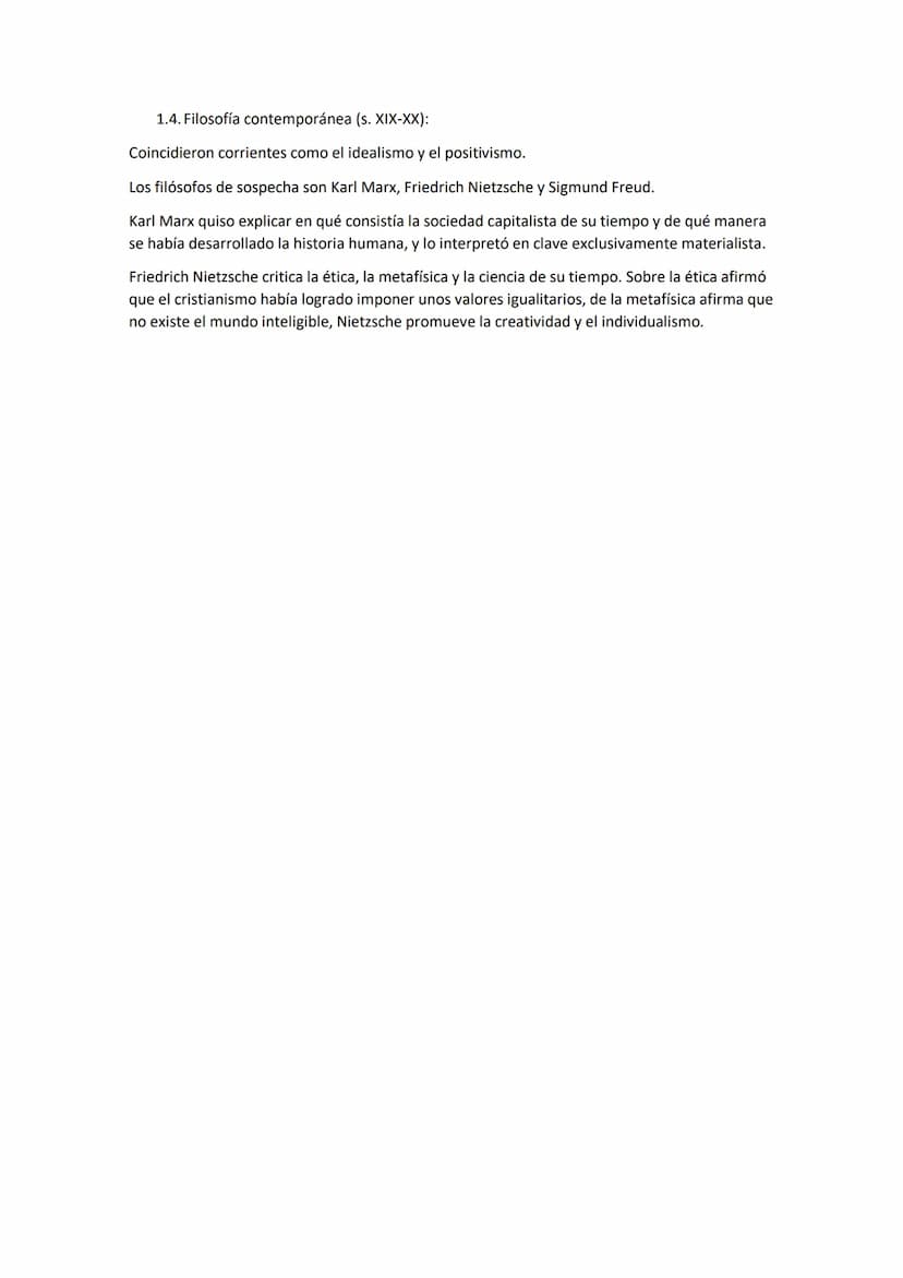 
<p>La historia de la filosofía se divide en cinco etapas: filosofía antigua, filosofía medieval, filosofía moderna, filosofía contemporánea