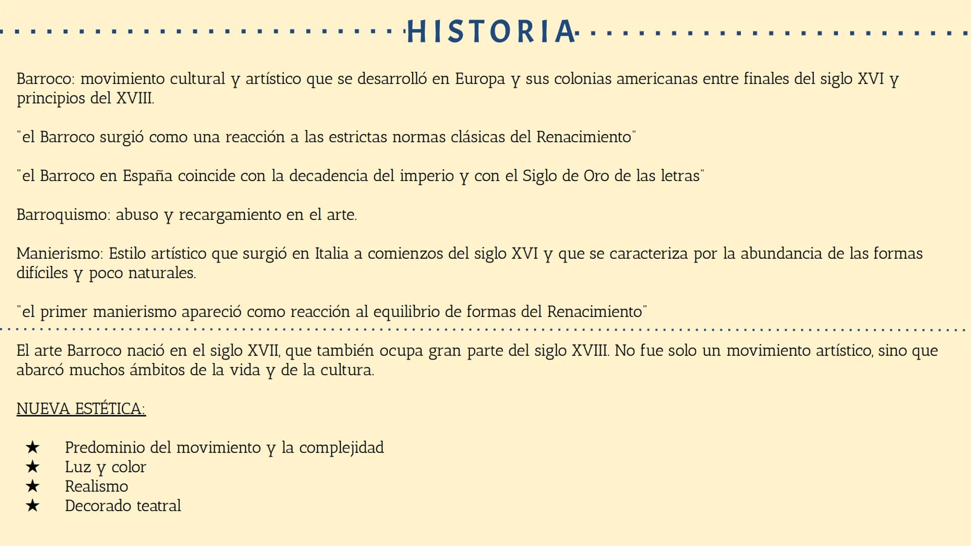 
<h2 id="historia">Historia</h2>
<p>El Barroco fue un movimiento cultural y artístico que se desarrolló en Europa y sus colonias americanas 