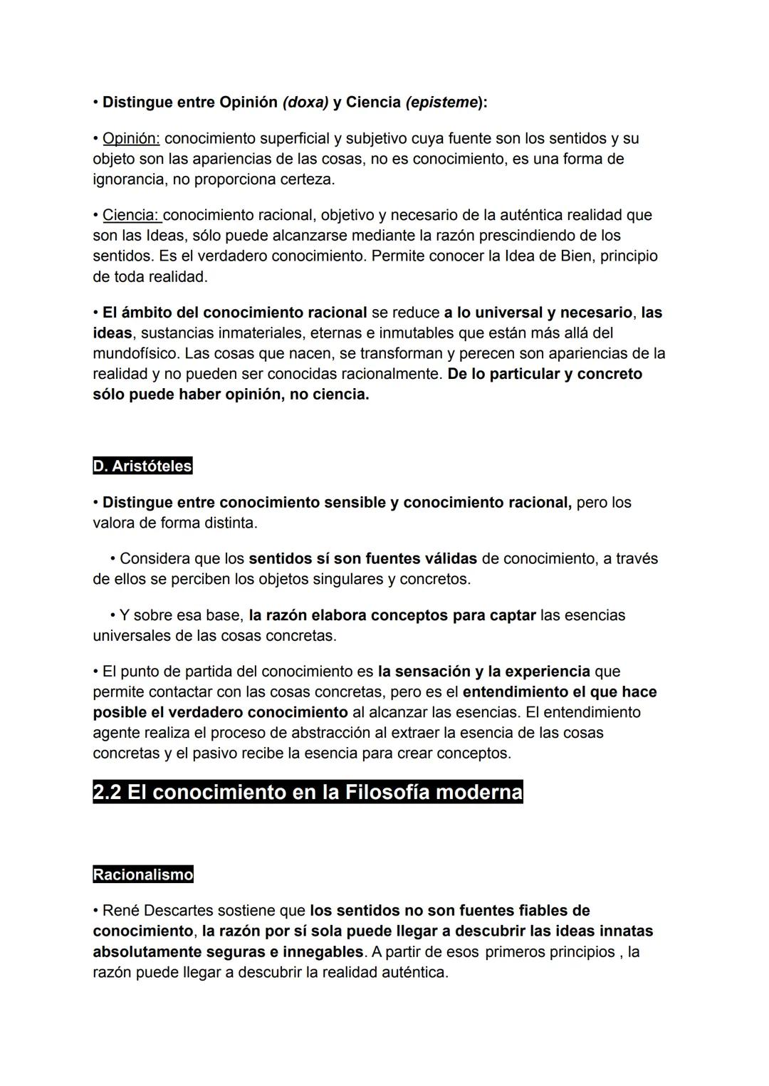 # 2. BREVE HISTORIA DE LA EPISTEMOLOGÍA

Desde los inicios de la filosofía griega se discute sobre las funciones de la razón y
los sentidos 