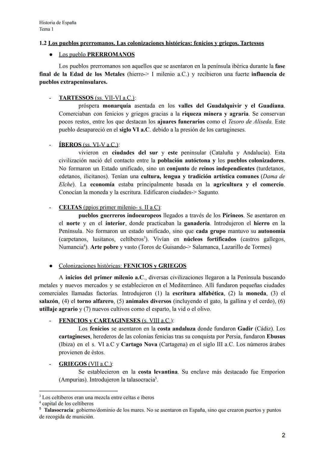 Historia de España
Tema 1
Apuntes Historia de España
Tema 1: La península ibérica desde los primeros humanos hasta la desaparición de la mon