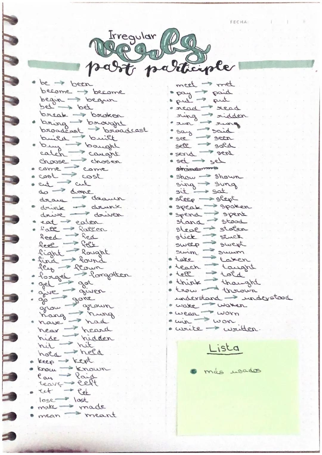 • be been
become → become
begin begun
bet bet
bring.
broadcast
build
• bey.
catch
choose
break-> broken
→ brought
•came
• cost
• cut
·
ܚܝܘܒܬ