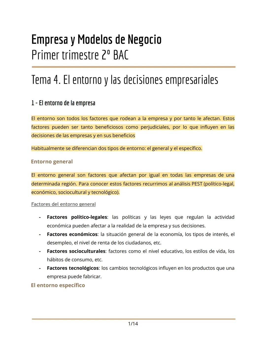 # Empresa y Modelos de Negocio
Primer trimestre 2º BAC

Tema 4. El entorno y las decisiones empresariales

1 - El entorno de la empresa

El 