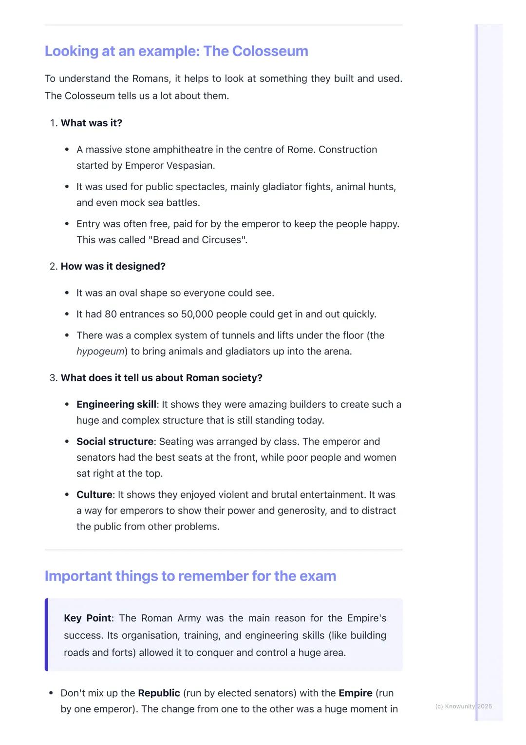 # Ancient Rome

## An introduction to the Romans

The Romans started as a small settlement in Italy but grew to become one of
the most power