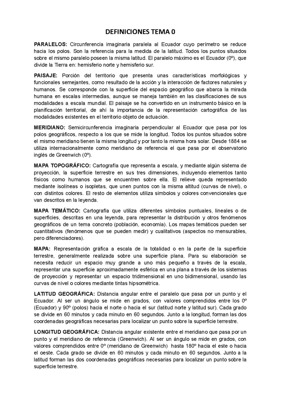 Definiciones y Tipos de Mapas para Geografía 2º Bachillerato | EVAU 2024
