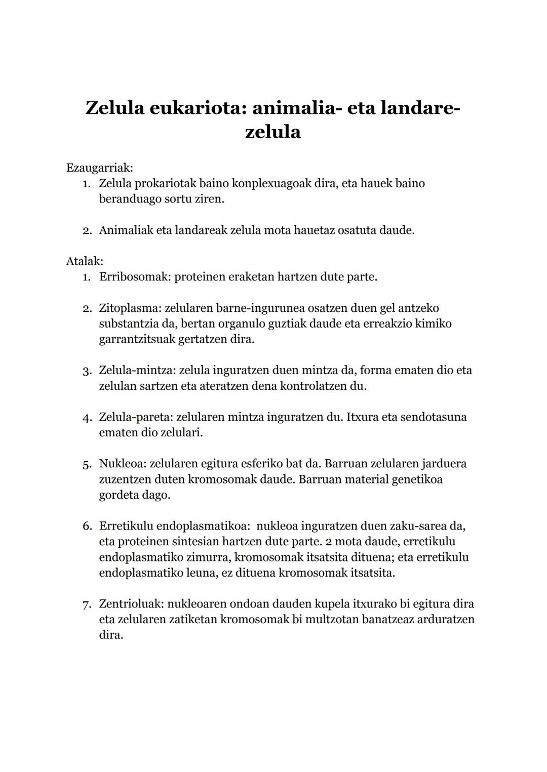 Teoria Zelularra
Oinarriak:
1. Izaki bizidun guztiak zelulaz osatuta gaude.
2. Zelulek 3 bizi funtzioak betetzen dituzte:
a. Nutrizioa: ener