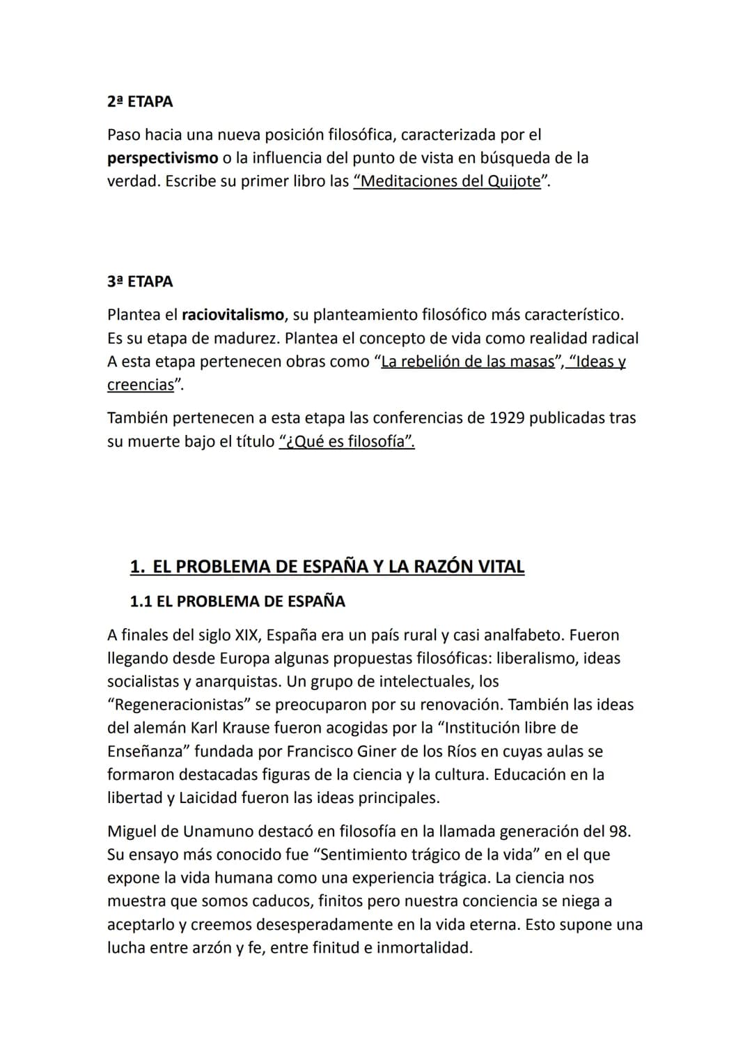 LA FILOSOFÍA ESPAÑOLA. ORTEGA Y GASSET
CONTEXTO HISTÓRICO SOCIAL Y CULTURAL
Entre los acontecimientos que Ortega vivió están: la primera gue