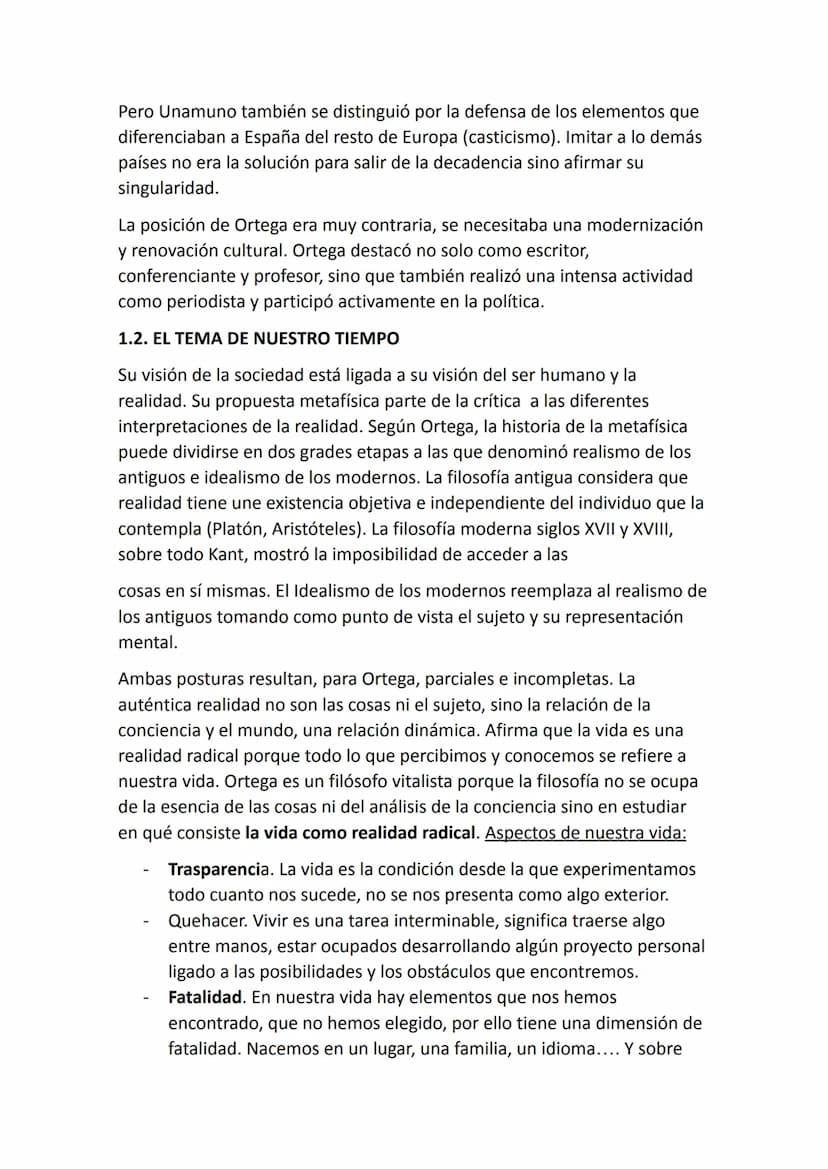 LA FILOSOFÍA ESPAÑOLA. ORTEGA Y GASSET
CONTEXTO HISTÓRICO SOCIAL Y CULTURAL
Entre los acontecimientos que Ortega vivió están: la primera gue