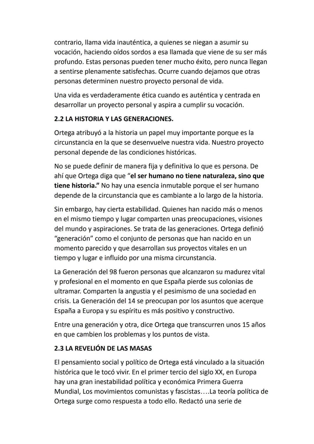 LA FILOSOFÍA ESPAÑOLA. ORTEGA Y GASSET
CONTEXTO HISTÓRICO SOCIAL Y CULTURAL
Entre los acontecimientos que Ortega vivió están: la primera gue