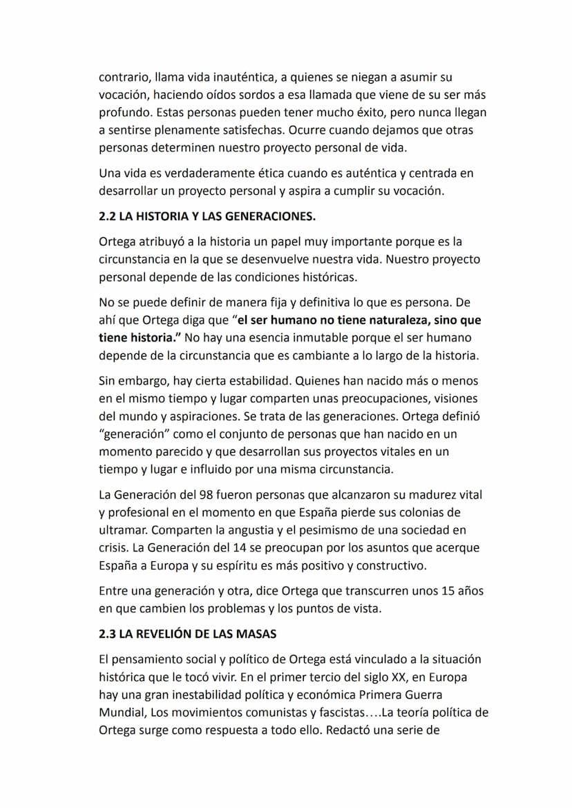 LA FILOSOFÍA ESPAÑOLA. ORTEGA Y GASSET
CONTEXTO HISTÓRICO SOCIAL Y CULTURAL
Entre los acontecimientos que Ortega vivió están: la primera gue