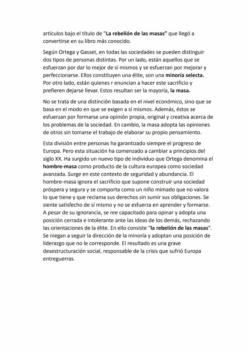 LA FILOSOFÍA ESPAÑOLA. ORTEGA Y GASSET
CONTEXTO HISTÓRICO SOCIAL Y CULTURAL
Entre los acontecimientos que Ortega vivió están: la primera gue